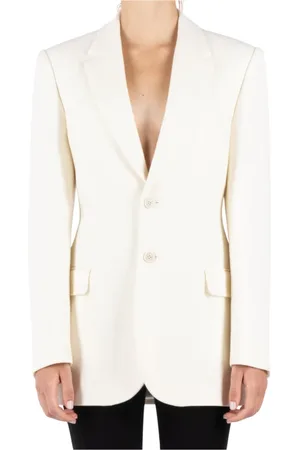 WARDROBE.NYC Jassen, Dames, Wit, M, Wol, Witte Merinowollen Blazer