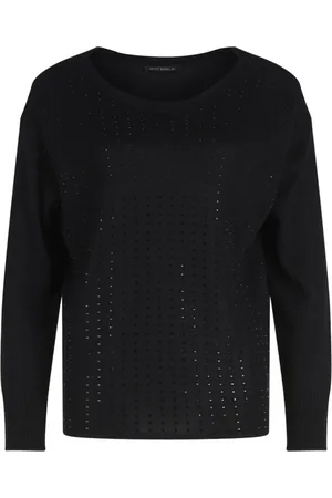 Betty Barclay Truien, Dames, Zwart, 4Xl, Elegante Fijngebreide Trui met Strass