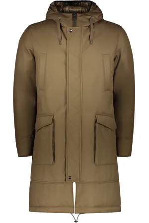 HERNO Mantels, Heren, Groen, L, Polyester, Gewatteerde Parka met Verstelbare Capuchon