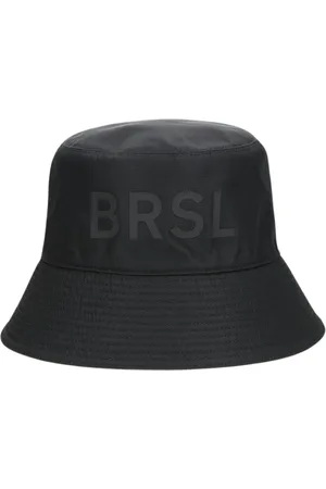 Borsalino Accessoires, unisex, Zwart, M, Nylon, Waterdichte Nylon Bucket Hat met Borduursel