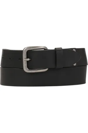 Kazar Accessoires, Heren, Zwart, 110 CM, Leer, Zwarte riem met zilveren gesp