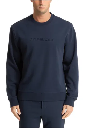 Michael Kors Sweatshirts & Hoodies, Heren, Blauw, L, Katoen, Effen Logo Sweatshirt