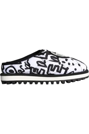 Dolce & Gabbana Schoenen, Heren, Zwart, 44 EU, Nylon, Gewatteerde Logo Slides Sandalen