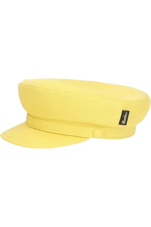 Borsalino Accessoires, Dames, Geel, M, Katoen, Zomer Beret Collectie 2023