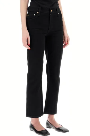 Tory Burch Jeans, Dames, Zwart, W28, Katoen, Flared Kick Jeans