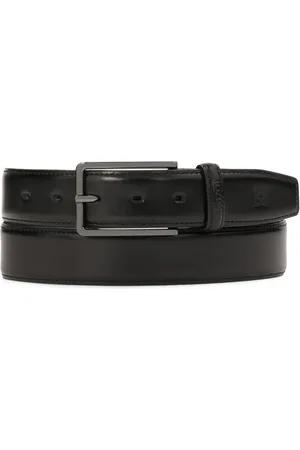 Kazar Accessoires, Heren, Zwart, 105 CM, Leer, Zwarte herenriem met stiksels