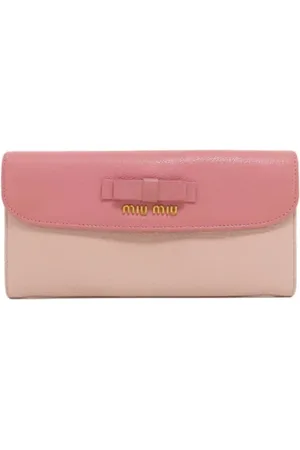 Miu Miu Pre-owned, Dames, Roze, ONE Size, Tweedehands leren portemonnees