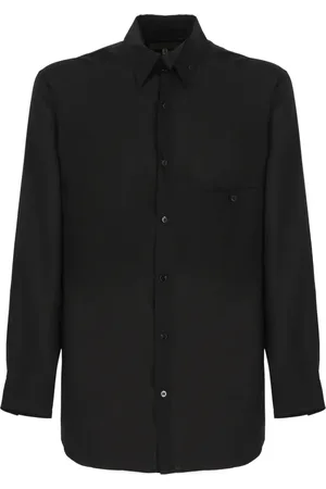 YOHJI YAMAMOTO Overhemden, Heren, Zwart, M, Zwarte Pour Homme Overhemd Kraag Lange Mouwen