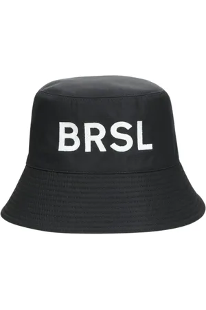 Borsalino Accessoires, unisex, Zwart, M, Nylon, Waterdichte Nylon Bucket Hat met Borduursel