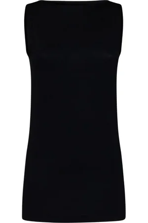 Wolford Tops, Dames, Zwart, L, Wol, Zwarte Mouwloze Boothals Trui