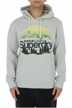 Superdry Sweatshirts & Hoodies, Heren, Grijs, M, Katoen, Bergprint hoodie voor mannen