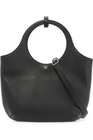 Courrèges Tassen, Dames, Zwart, ONE Size, Leer, Stijlvolle Media Handtas voor Dagelijks Gebruik