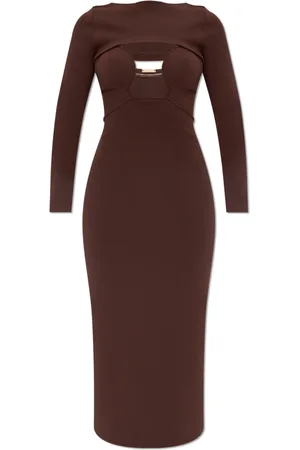 Cult Gaia Kleedjes, Dames, Bruin, XS, Nylon, Jurk met top Jenny