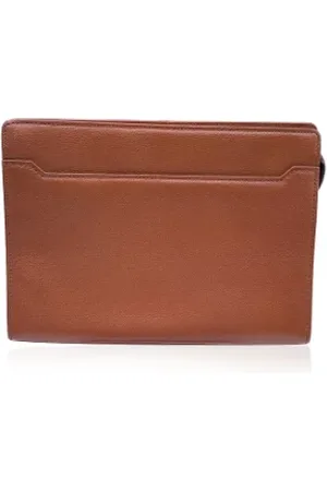 Saint Laurent Pre-owned, Dames, Bruin, ONE Size, Leer, Pre-owned Leather clutches