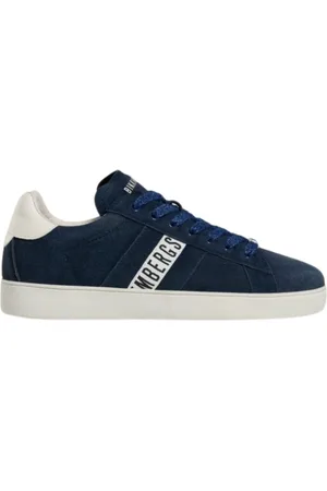 Bikkembergs Schoenen, Heren, Blauw, 42 EU, Leer, Blauwe Gewassen Heren Sneakers