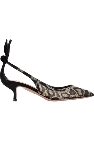 Aquazzura Schoenen, Dames, Geel, 37 EU, Kanten Pomp Goud/Zwart Elegante Schoenen