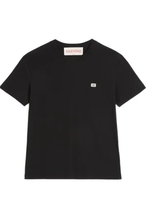 VALENTINO Tops, Heren, Zwart, S, Katoen, Katoenen VLogo Patch Polo Shirt