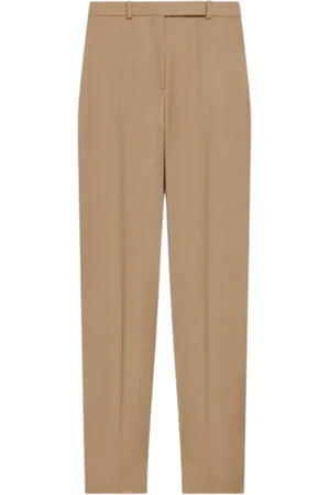 THEORY Broeken, Dames, Bruin, 3Xs, Wol, Kameel Wolflanel Tapered Broek