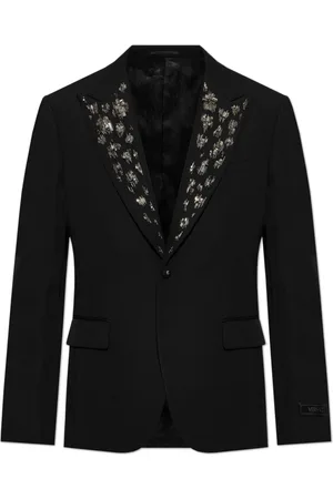 VERSACE Jassen, Heren, Zwart, M, Wol, Blazer met glinsterende applicaties