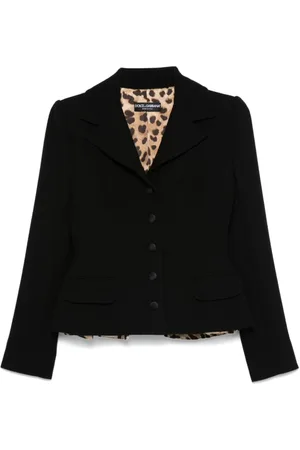 Dolce & Gabbana Jassen, Dames, Zwart, L, Wol, Zwarte Jassen voor Vrouwen