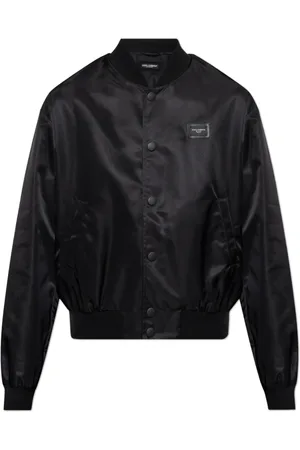 Dolce & Gabbana Jassen, Heren, Zwart, S, Satijn, Jas met logo