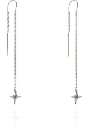 AllSaints Accessoires, Dames, Grijs, ONE Size, Messing oorbellen