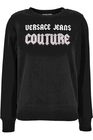 VERSACE Sweatshirts & Hoodies, Dames, Zwart, 2Xs, Katoen, Truien