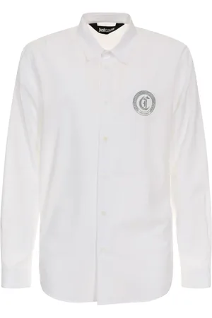 Roberto Cavalli Overhemden, Heren, Wit, S, Katoen, Overhemden