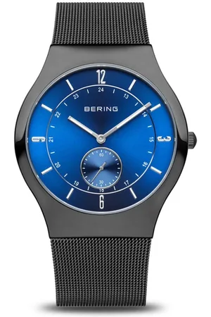 Bering Accessoires, Heren, Zwart, ONE Size, Herenhorloge Classic Collection Roestvrijstalen armband en saffierglas 40mm 11940-227