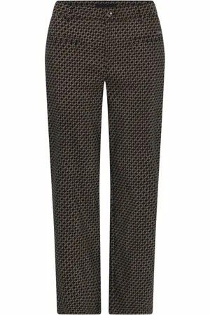 C.ro Broeken, Dames, Bruin, 4Xl, Katoen, Bronze Patroon Wijde Broek