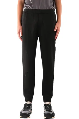 Emporio Armani Broeken, Heren, Zwart, L, Katoen, Casual Trainingsbroek