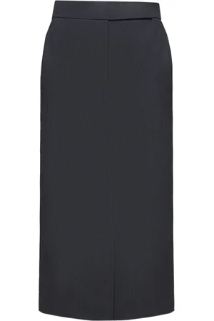 BLANCA Rokken, Dames, Grijs, M, Wol, Grijze Rok met Dubbele Split