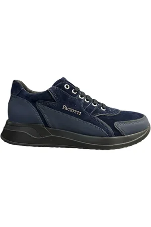 Paciotti Schoenen, Heren, Blauw, 44 EU, Suède, Blauwe Suède en Leren Sneaker
