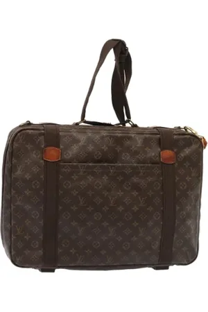 LOUIS VUITTON Pre-owned, Dames, Bruin, ONE Size, Leer, Tweedehands Canvas Louis Vuitton tassen
