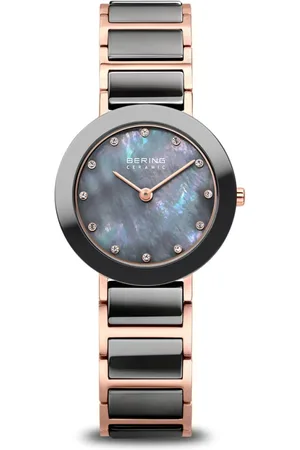 Bering Accessoires, Dames, Zwart, ONE Size, Dames keramisch horloge 29 mm roestvrijstalen armband 11429-769