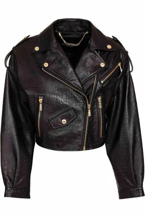 Roberto Cavalli Jassen, Dames, Zwart, 2Xs, Leer, Jassen