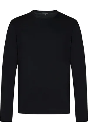 James Perse Tops, Heren, Zwart, L, Satijn, Zwart Satijn-Touch Longsleeve T-Shirt