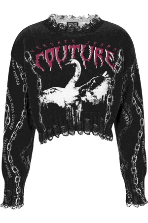 VERSACE Truien, Dames, Zwart, L, Top