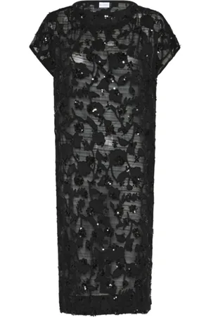 In Front Kleedjes, Dames, Zwart, 2Xl, Pailletten, Chloe Jurk met Pailletten