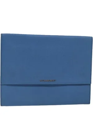 Burberry Pre-owned, Dames, Blauw, ONE Size, Leer, Pre-owned Leather clutches