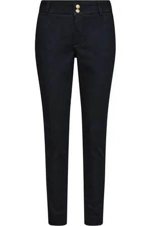 Mos Mosh Jeans, Dames, Blauw, W32, Katoen, Slim-fit Tape Jeans Dark