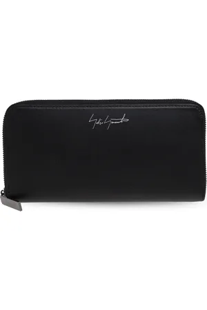YOHJI YAMAMOTO Accessoires, unisex, Zwart, ONE Size, Leer, Leren portemonnee uit de Discord-collectie