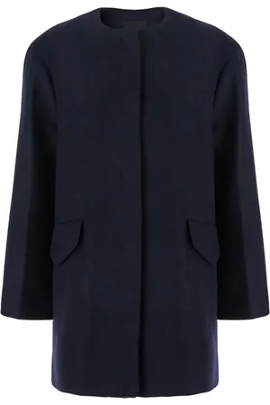 THEORY Jassen, Dames, Blauw, S, Wol, Cape Wollen Jas
