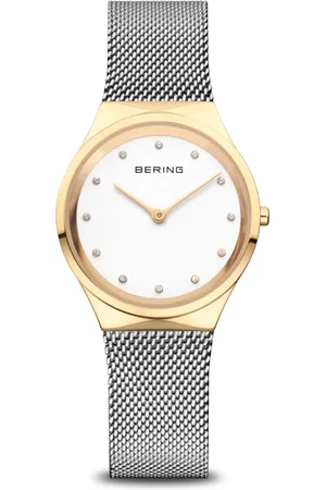 Bering Accessoires, Dames, Geel, ONE Size, Damesarmbandhorloge van roestvrij staal en saffierglas Classic 12131-010