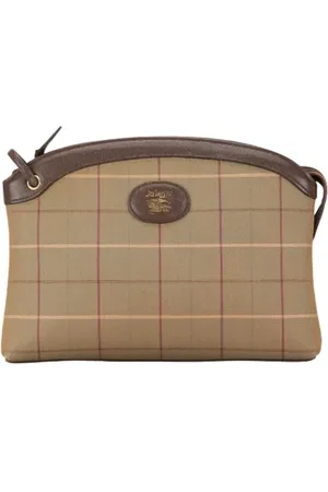 Burberry Pre-owned, Dames, Bruin, ONE Size, Leer, Pre-owned Canvas clutches
