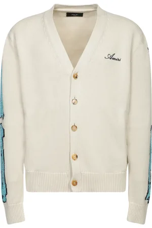 AMIRI Truien, Heren, Wit, S, Witte Geribbelde Vest Trui