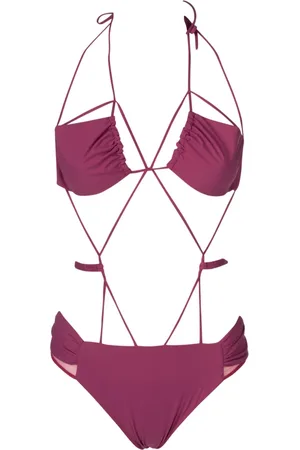 Nensi Dojaka Badkleding, Dames, Paars, S, Peonia Gathered Bra Swimsuit
