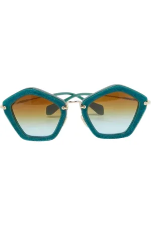 Miu Miu Pre-owned, Dames, Groen, ONE Size, Pre-owned Acetate sunglasses