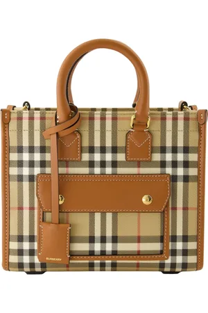 Burberry Tassen, Dames, , ONE Size, Leer, Vintage Check Mini Tote Tas