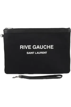 Saint Laurent Pre-owned, Dames, Zwart, ONE Size, Pre-owned Canvas clutches